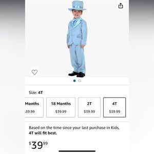 Dumb & Dumber Harry costume 4T